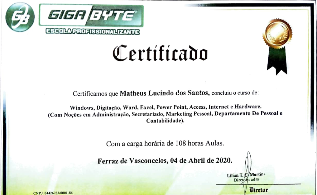 Formado em Informática